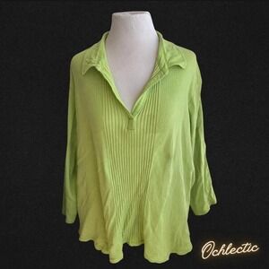 Denim & Co Green collared shirt